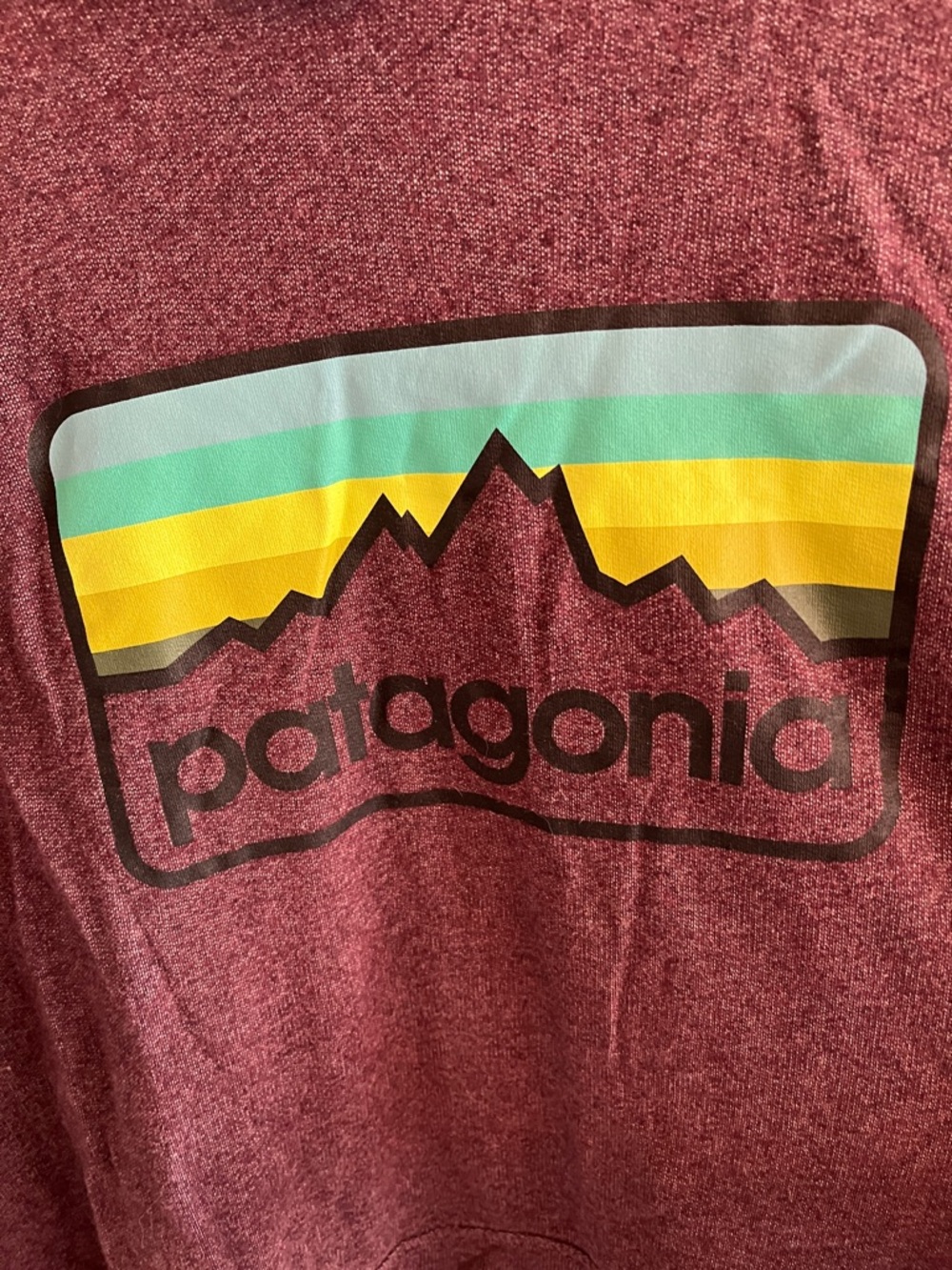 Patagonia Men's Maroon Crewneck Pullover with Multicolor Logo - Picture 3 of 5